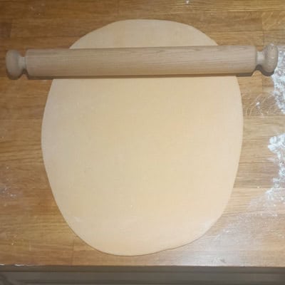Rolling out pasta dough