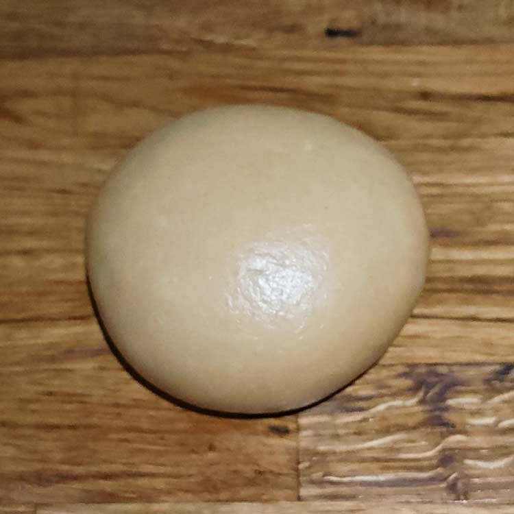 Smooth homemade pasta dough ball