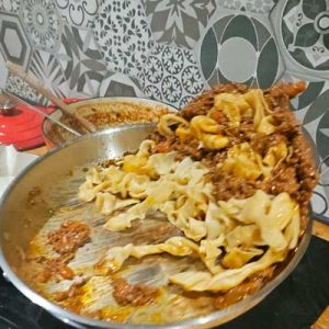 Tossing homemade pasta